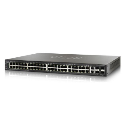 SF500-48P : 48 Port 10/100 Stackable Managed L3 Switch + 2-port 10/100/1000 Gigabit Combo (SFPs) + 2-Port SFPs + PoE (IEEE 802.3af)