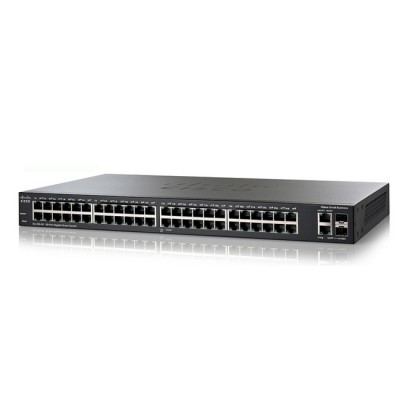 Cisco SG220-50 Switch 50-Port Gigabit Smart Managed, 2-Port Gigabit RJ45/SFP Combo, Spanning Tree/Link Aggregation/VLAN Support