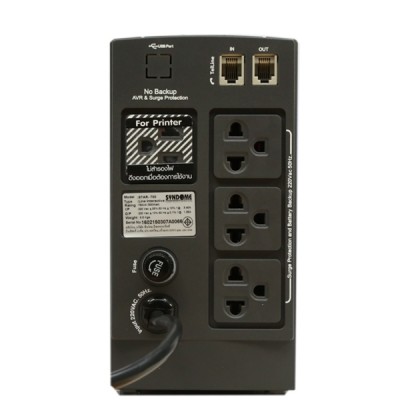 SYNDOME STAR-1000 UPS 1000VA/600W, Line Interacitbe with Stabilizer, Universal Socket 4 Outlet (ส่งฟรีทั่วประเทศ)