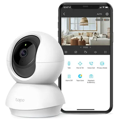 tp-link Tapo C210 3MP Indoor Pan/Tilt 2K Ultra-High-Definition Video Home Security Wi-Fi Camera, Two-Way Audio, IR LED (30 ft / 10 m)