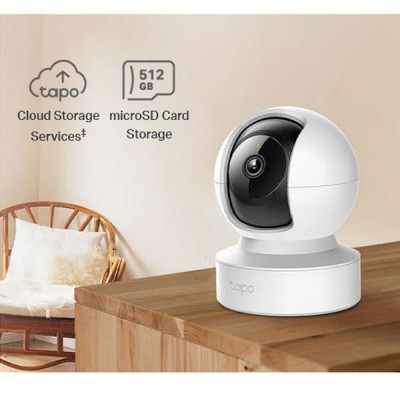 tp-link Tapo C212 3MP Indoor Pan/Tilt Home Security Wi-Fi Camera 2K Definition, Two-Way Audio, Motion Detection and Tracking, IR LED up to 30 ft.