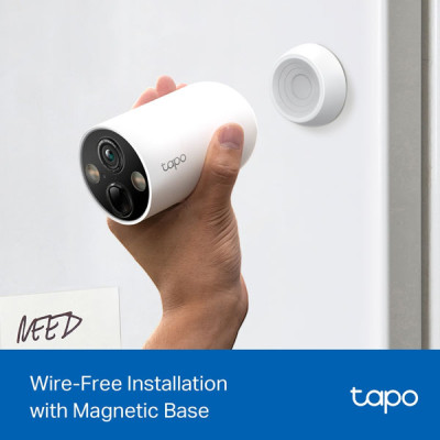 tp-link Tapo C425 4MP Smart Smart Wire-Free Security Camera, 2K QHD Live View, 2.4 GHz Wi-Fi, 850 nm IR LED (up to 49 ft), Full-Color Night Vision, IP66 Weatherproof