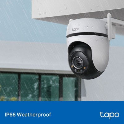 tp-link Tapo C520WS 4MP Outdoor Pan/Tilt Security Wi-Fi Camera, 2K QHD (2560 × 1440 px), Two-Way Audio, IP66 Weatherproof, Wired/Wireless Networking, IR LED up to 98 ft. (30m.) Starlight Color Night Vision
