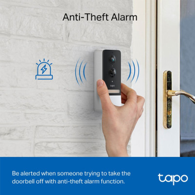 tp-link Tapo D230S 2K 5MP Smart Battery Video Doorbell Camera Kit (1 × Tapo D230, 1 × Tapo H200), 2.4 GHz Wi-Fi, 5200mAh Rechargeable Lithium-ion Battery, Water & Dust Resistant IP64