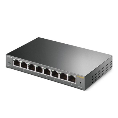 tp-link TL-SG108E 8-Port Gigabit Desktop Easy Smart Switch, 8 10/100/1000Mbps RJ45 Ports, VLAN, QoS, IGMP Snooping, Steel Case