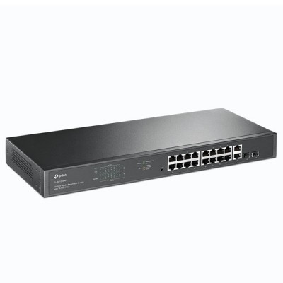 tp-link TL-SG1218MP 18-Port Gigabit Switch with 16 PoE+ (802.3at/af) PoE Power Budget 250 W,+ 2× Gigabit non-PoE RJ45 Ports, and 2× Combo Gigabit SFP Slots, Rack-Mountable Steel Case
