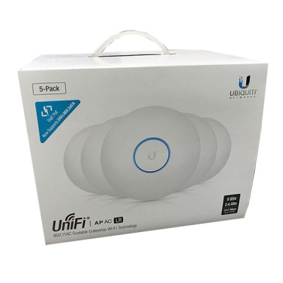 Ubiquiti UAP-AC-LR-5 Pack 5 Long Range Indoor AP 802.11ac, Dual-Band 2.4GHz&5GHz, Antennas 3dBi, Power 24dBm, 24V/0.5A Gigabit PoE Adapter not Included