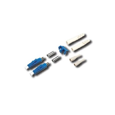 Link UF-0002DSM LC Duplex Singlemode, Blue, Zirconia Fiber Optic Connector, Beige Boot 0.9 mm, 3.0 mm diameter Cable