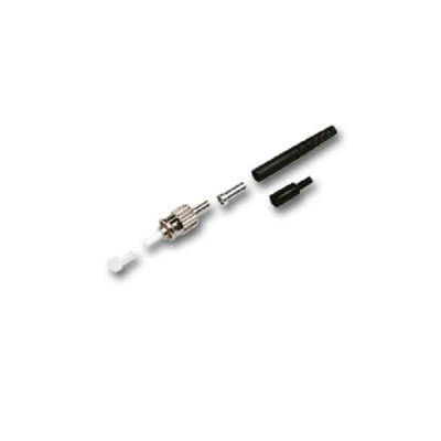 Link UF-0004  ST Multimode, Zirconia Fiber Optic Connector, Black Boot 0.9 mm, 3.0 mm diameter Cable