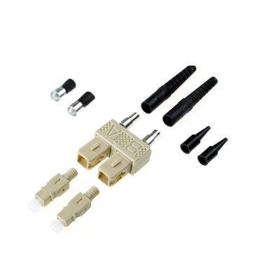 Link UF-0006  SC Duplex Multimode, Zirconia Fiber Optic Connector, Black Boot 0.9, 3.0 mm diameter Cable