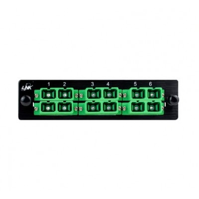 Link UF-2266SM-APC Fiber Optic 6 SC Duplex Snap-In Adapter Plate (SM & APC)