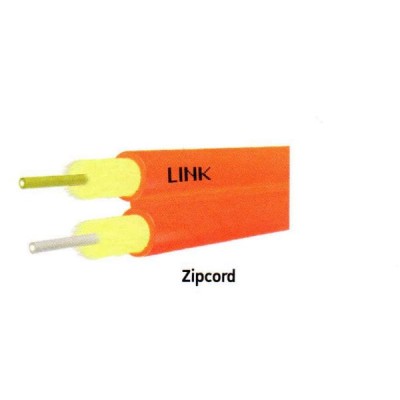 Link UFC5202LSZH F.O. Zipcord 3.0mm 2 Core, MM 50/125um, LSZH-FR, OM2, MULTIMODE Grey  2,000M.