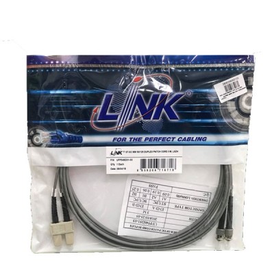 Link UFP546D31-05 Fiber Optic ST-SC Patch Cord OM2, Duplex Multi-mode, (3.0 mm Jacket)/UPC-UPC, Lengths 5 m. 