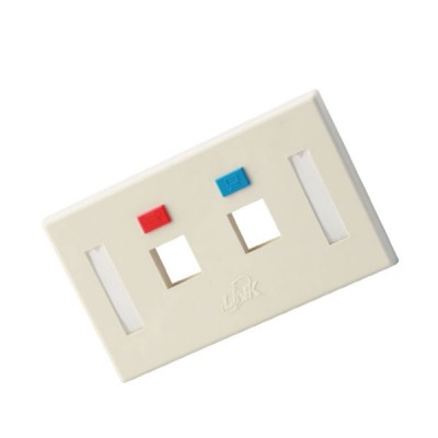 Link US-2002A Face Plate 2 Port With Icon & Lable ID, Ivory color