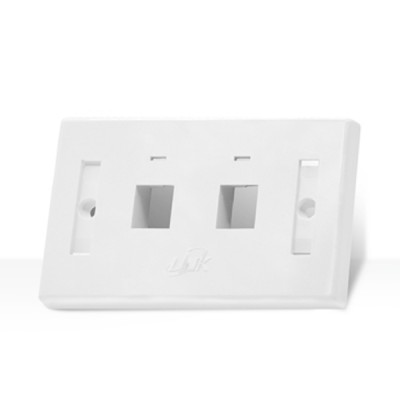 Link US-2002AWH Face Plate 2 Port With Icon & Lable ID, White color