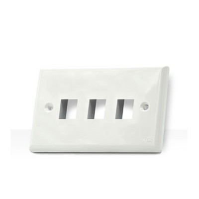 Link US-2313 Shiny Face Plate, 3 Port White