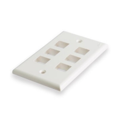 Link US-2316 Shiny Face Plate, 6 Port White