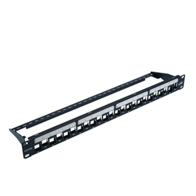 Link US-3224A CAT 6A Patch Panel 24 Port, Auto Shutter w/Cable Managment