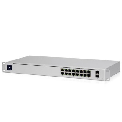 Ubiquiti UniFi Switch 16 PoE Gen2 (USW-16-POE) 16-Port L2-Managed Gigabit Switch, with 8 Port PoE+ IEEE 802.3af/at Total Available PoE 60W + 2-Port 1G SFP, 1U Rackmountable