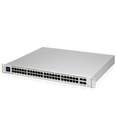 Ubiquiti USW-Pro-48-POE (UniFi Switch Pro 48 PoE) L2/L3 Managed Switch with 48-Port Gigabit with (40) 802.3at PoE+, (8) 802.3bt PoE++ and 410G SFP+ Ports, 1U Rackmountable