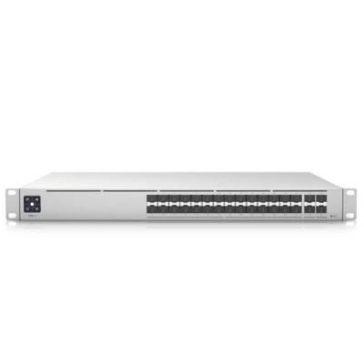 Ubiquiti USW-Pro-Aggregation 32-Port, Layer 3 Switch High-Capacity 10G SFP+ and 25G SFP28 Connections, Rack-Mountable Steel Case