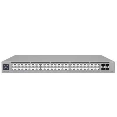Ubiquiti USW-Pro-Max-48-PoE (720W) 48-Port Layer 3 Etherlighting Switch 2.5 GbE and PoE++ Output. Power Budget 720W, + 4 Ports 10G SFP+, LCM display 1.3" Touchscreen