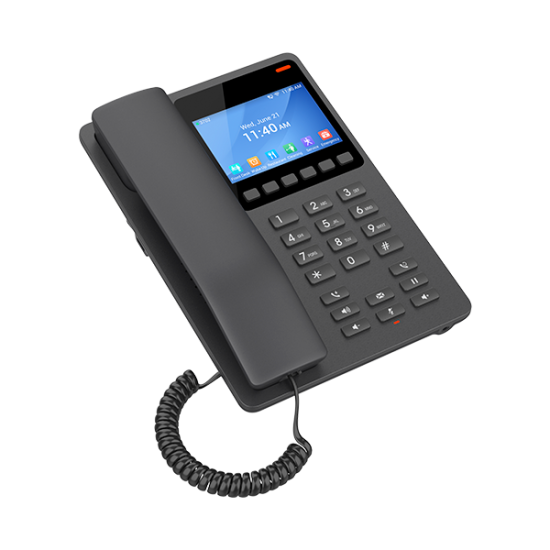 Grandstream GHP631 Compact IP Phone 3 SIP Phone 3 Line Dual band Wifi 3.5" Color LCD PoE support Desktop Hotel phone Adapter not include Black 