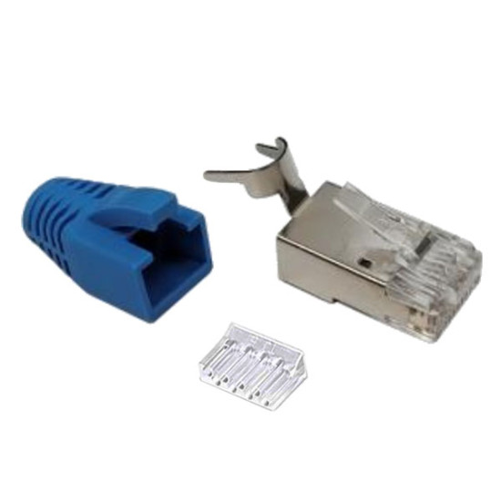 Link US-1004A Shield CAT 6 RJ45, 2 Layer With Pre-Insert bar, w/Blue Boot,1 Pcs/ Pack ( Used Tool TL-1106AGA )