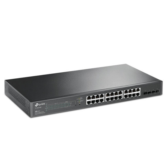 tp-link TL-SG2428P 28-Port JetStream Gigabit L2 Smart Switch with 24-Port PoE+ (802.3at/af) Power Budget 250 W, + 4 Gigabit SFP Slots, Omada Centralized Cloud Management, Rack-Mountable Steel Case