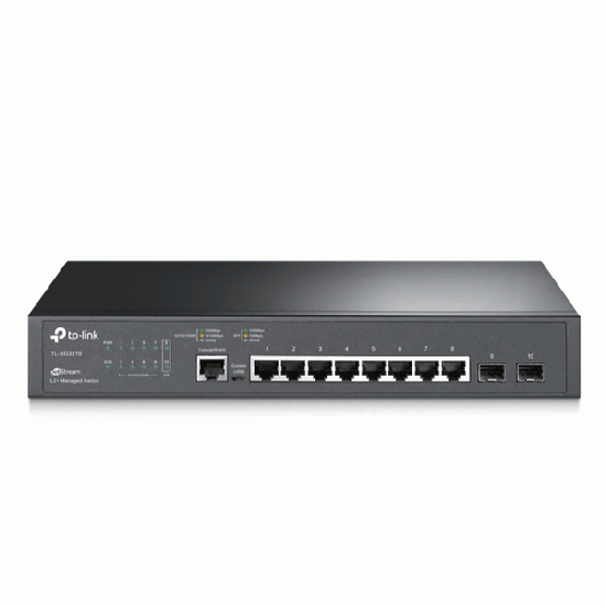 tp-link TL-SG3210 JetStream 8-Port Gigabit L2 Managed Switch + 2 SFP Slots, VLAN, QoS, Link Aggregation Support, Rack Mountable 