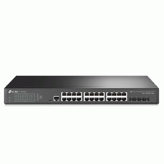 tp-link TL-SG3428X JetStream 24-Port Gigabit L2+ Managed Switch + 4× 10G SFP+ slots, VLAN, DHCP Snooping, Omada Controller Support, Rack-Mountable Steel Case