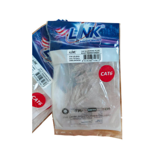 LINK US-6620A CAT6 Locking Plug BOOT Clear (10/Pack)