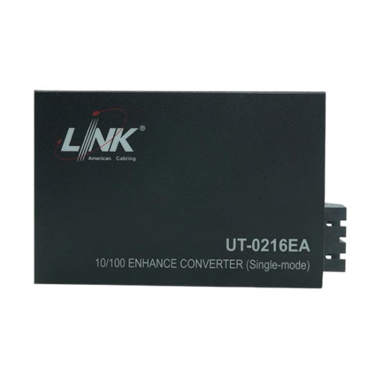 Link UT-0216EA Enhance Fiber Optic Media Converter RJ45/SC (MM.) 10/100 Mbps, Distance 2 km. (Indoor Only)
