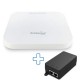 EnGenius EWS357AP-KIT 802.11ax WiFi 6 2x2 Managed Indoor WiFi Access Point, 1.8Gbps Dual-Band, With Gigabit PoE Adapter