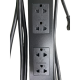19" GERMANY G7-00008B AC Power Distribution 8 Universal Outlet w/Cable 3 M. & Surge Protection, Black