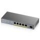 Zyxel GS1350-6HP 5-port GbE Smart Managed PoE Switch with GbE Uplink PoE ports 5 Total PoE budget (watt)	60