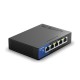 Linksys LGS105 Switch 5-Port Gigabit Ethernet Unmanaged, 10 Gbps Bandwidth, Metal Enclosure