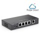 Reyee RG-ES205GC-P 5-Port Gigabit Smart Cloud Mananged PoE Switch, including  4 PoE/POE+ Ports, 54W PoE Power Budget, Desktop Steel Case