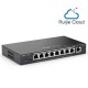 Reyee RG-ES209GC-P 9-Port Gigabit Smart Cloud Mananged PoE Switch, including  8 PoE/POE+ Ports, 120W PoE Power Budget, Desktop Steel Case