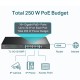 tp-link TL-SG1218MP 18-Port Gigabit Switch with 16 PoE+ (802.3at/af) PoE Power Budget 250 W,+ 2× Gigabit non-PoE RJ45 Ports, and 2× Combo Gigabit SFP Slots, Rack-Mountable Steel Case