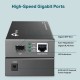 tp-link MC220L Gigabit SFP Media Converter, SFP Slot Supporting MiniGBIC, 1-Port RJ45, 1-SFP Slot (Blank), Multi/Single-mode Support, Indoor Only