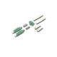 Link UF-0002DSM/APC LC/APC Duplex  Singlemode, Green, Zirconia Fiber Optic Connector, Beige Boot 0.9 mm, 3.0 mm diameter Cable