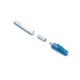 Link UF-0002SM  LC Simplex Singlemode, Blue, Zirconia Fiber Optic Connector, Beigne Boot 0.9 mm, 3.0 mm diameter Cable