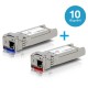 UBiQUiTi UF-SM-10G-S 10G SFP BiDi Transceiver Wavelength 1270/1330nm Single LC Connector, 10 Km. Single-Mode (2-Pack)