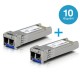 UBiQUiTi UF-SM-10G 10G SFP+ Transceiver Wavelength 1310 nm Dual LC Connector, 1Km. Single-Mode (2-Pack)