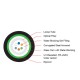 Link UFC3304A Fiber Optic 4 Core Multi-Mode, 50/125 μm OM4 Outdoor/Indoor Cable, Armored 4 Core, LSZH-FR