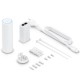 UBiQUiTi U6-Mesh (UniFi 6 Mesh) Indoor/Outdoor, WiFi 6 (AX) 5.3 Gbps with its 5 GHz (4x4 MU-MIMO and OFDMA) 4.8 Gbps, 2.4 GHz (2x2 MIMO) 573.5 Mbps., 802.3af PoE, 48V-0.32A PoE adapter (included)