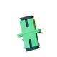 Link UF-0055SM/APC SC/APC Fiber Optic Simplex Adapter/APC, Single-mode, Ceramic Sleeve, Green Housing