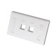 Link US-2002AWH Face Plate 2 Port With Icon & Lable ID, White color