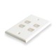 Link US-2314 Shiny Face Plate, 4 Port White